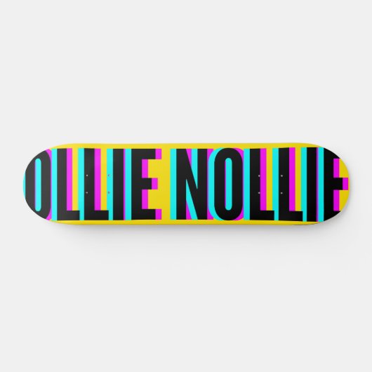 Cool Glitch Light Yellow Ollie Nollie Skateboard (Horizontaal)
