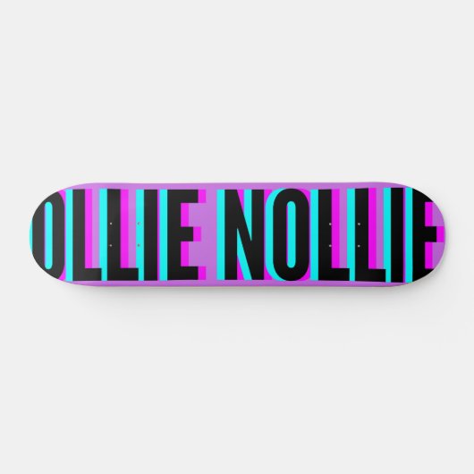 Cool Glitch Magenta Ollie Nollie Skateboard Deck (Horizontaal)