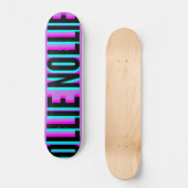 Cool Glitch Magenta Ollie Nollie Skateboard Deck (Voorkant)