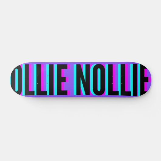 Cool Glitch Paars Ollie Nollie Skateboard Deck (Horizontaal)