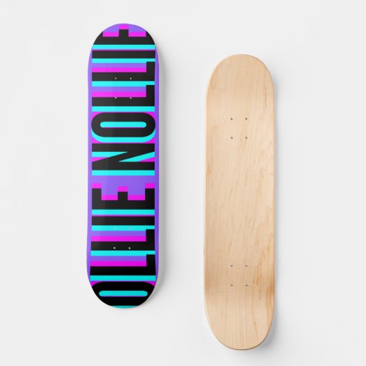 Cool Glitch Paars Ollie Nollie Skateboard Deck (Voorkant)
