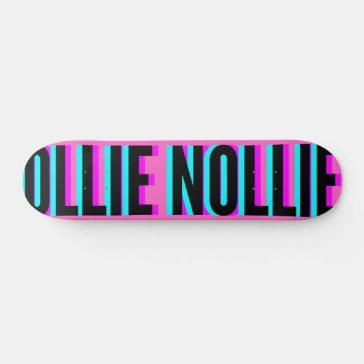 Cool Glitch Pink Ollie Nollie Skateboard Deck (Horizontaal)