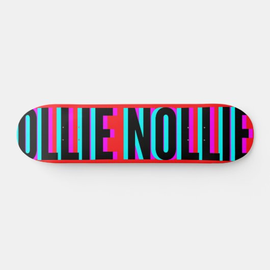 Cool Glitch Red Ollie Nollie Skateboard Deck (Horizontaal)
