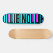 Cool Glitch Turquoise Ollie Nollie Skateboard Deck (Horizontaal)