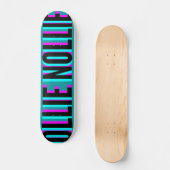 Cool Glitch Turquoise Ollie Nollie Skateboard Deck (Voorkant)