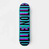 Cool Glitch Turquoise Ollie Nollie Skateboard Deck (Voorkant)