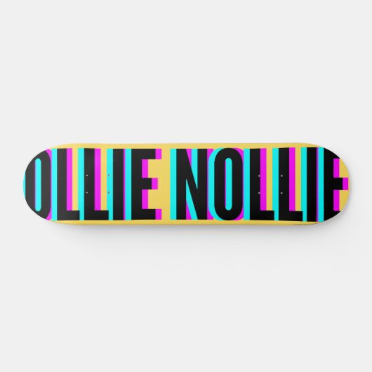 Cool Glitch Yellow Ollie Nollie Skateboard Deck (Horizontaal)