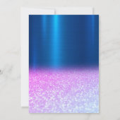 Cool Glitter Bokeh, Jurk, Tiara, Blauw Zoet 17 Kaart (Achterkant)