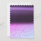 Cool Glitter Bokeh, Jurk, Tiara, Paarse Sweet 16 Kaart (Achterkant)