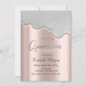Cool Glitter Drift Roos Gold Quinceañera Kaart (Voorkant)