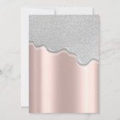 Cool Glitter Drift Roos Gold Quinceañera Kaart (Achterkant)