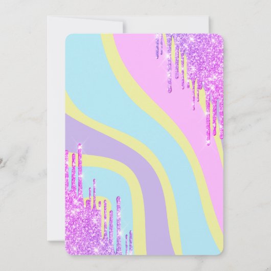 Cool Glitter Drips Groovy 10e verjaardag Kaart (Achterkant)