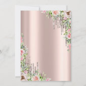 Cool Glitter Drips Roos Gouden Rozen Sweet 16 Kaart (Achterkant)