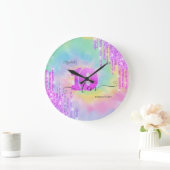 Cool Glitter Drips Tie Dye 10e Verjaardag Grote Klok (Huis)