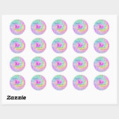 Cool Glitter Drips Tie Dye 10th Birthday Ronde Sticker (Vel)