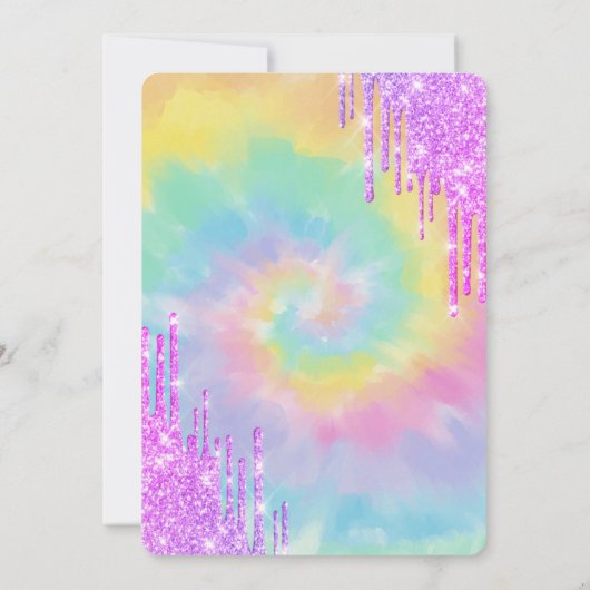 Cool Glitter Drips Tie Dye 11e verjaardag Kaart (Achterkant)