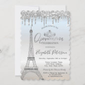 Cool Glitter Eiffel Tower, Drivers Quinceañera Kaart (Voorkant)