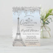 Cool Glitter Eiffel Tower, Drivers Quinceañera Kaart (Staand voorkant)