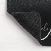 Cool Glitter Ombre Zwart Monogram Muismat (Hoek)