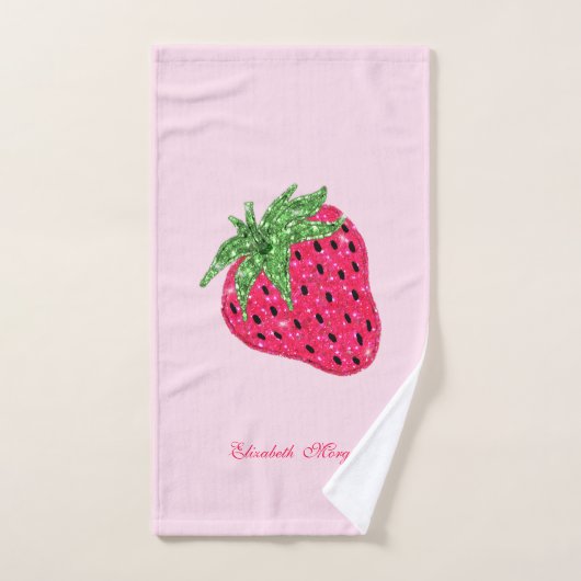 Cool Glitter Strawberry Bad Handdoek (Handdoek)