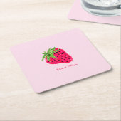 Cool Glitter Strawberry Kartonnen Onderzetters (Schuin)