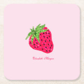 Cool Glitter Strawberry Kartonnen Onderzetters (Voorkant)