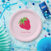 Cool Glitter Strawberry Papieren Bordje (Feest)
