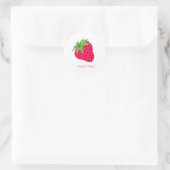Cool Glitter Strawberry Ronde Sticker (Tas)
