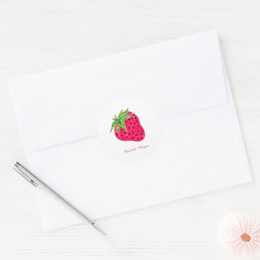Cool Glitter Strawberry Ronde Sticker (Envelop)