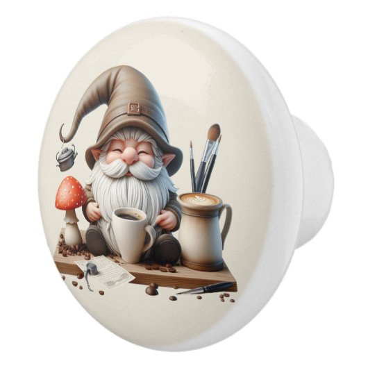 Cool gnome koffiebar keramische knop (Rechts)
