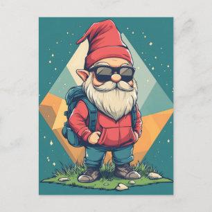 Cool Gnome op een avontuur: leuke illustratie Briefkaart