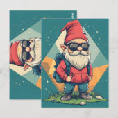 Cool Gnome op een avontuur: leuke illustratie Briefkaart (Voorkant / Achterkant)