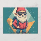 Cool Gnome op een avontuur: leuke illustratie Briefkaart (Achterkant)