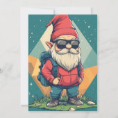 Cool Gnome op een avontuur: leuke illustratie Feestdagenkaart (Achterkant)