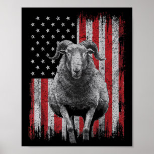 Cool Goat Lover 4th of July Patriottische Verenigd Poster