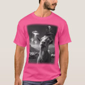 Cool Goat Ufo Alien Abduction Animal Selfie Een Fu T-shirt (Voorkant)