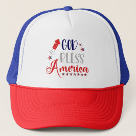 Cool God Bless America Red White Blue USA Patriot Trucker Pet