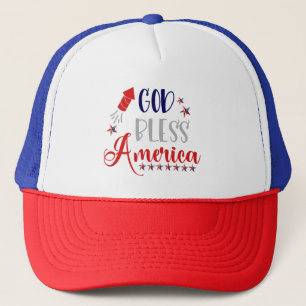 Cool God Bless America Red White Blue USA Patriot Trucker Pet