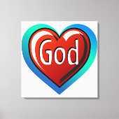 Cool GOD Heart Canvas Afdruk (Voorkant)