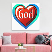 Cool GOD Heart Canvas Afdruk (Insitu (Woonkamer))