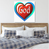 Cool GOD Heart Canvas Afdruk (Insitu (Slaapkamer))