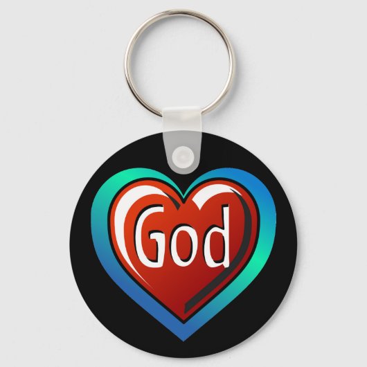 Cool GOD Heart Sleutelhanger (Voorkant)