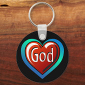 Cool GOD Heart Sleutelhanger (Voorkant)