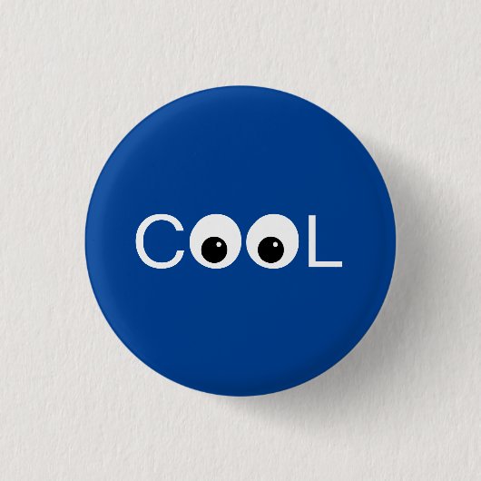Cool goede vibes op blauw ronde button 3,2 cm (Voorkant)