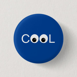 Cool goede vibes op blauw ronde button 3,2 cm