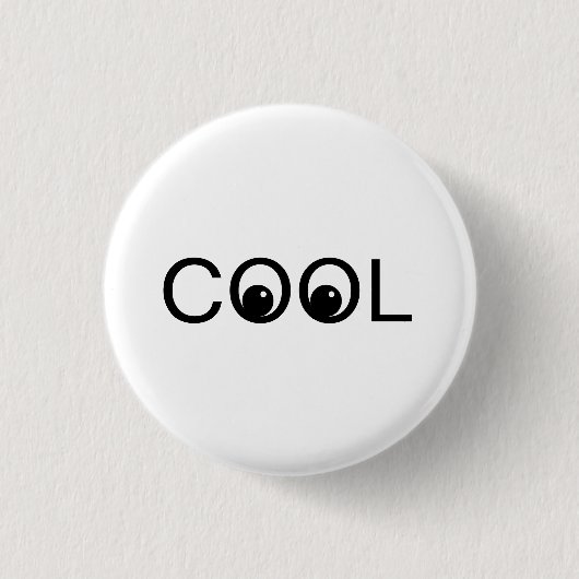 Cool goede vibes op witte knop ronde button 3,2 cm (Voorkant)