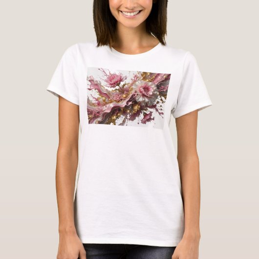 Cool Gold ABSTRACT ART Statement T-shirt (Voorkant)