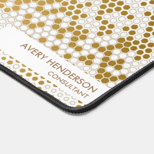 Cool Gold Abstracte aangepaste naam Monogram elke  Bureaumat (Hoek)