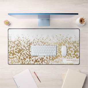 Cool Gold Abstracte aangepaste naam Monogram elke Bureaumat
