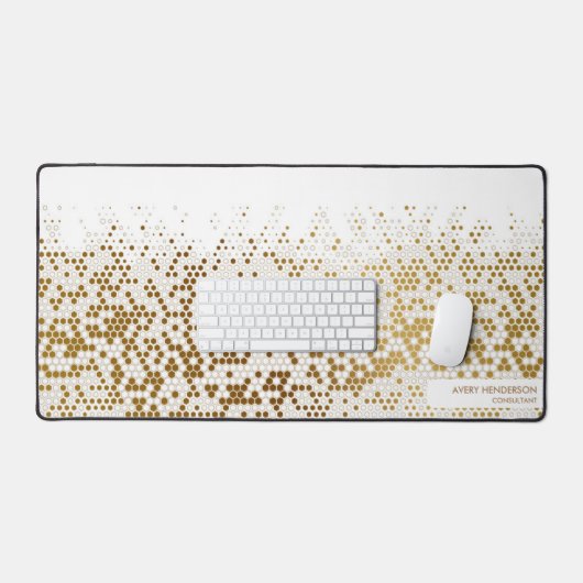Cool Gold Abstracte aangepaste naam Monogram elke  Bureaumat (Keyboard & Muis)